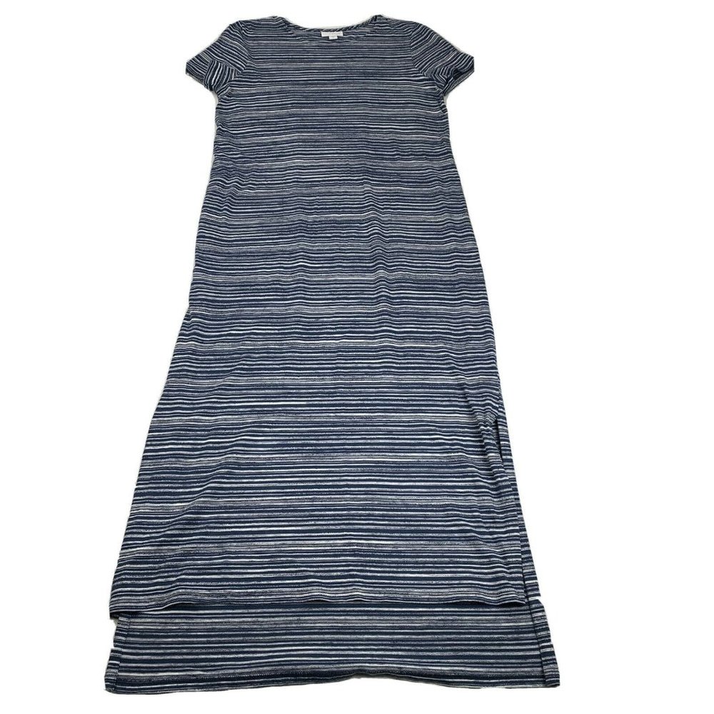 J. Jill Blue and White Striped Midi Dress